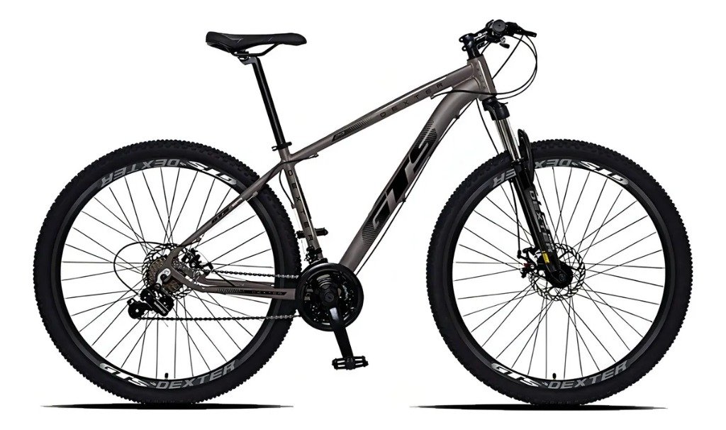 Bicicleta Aro 29 Gts Dexter 24 Marchas Freio A Disco Cor Grafite Com Preto Tamanho Do Quadro 21